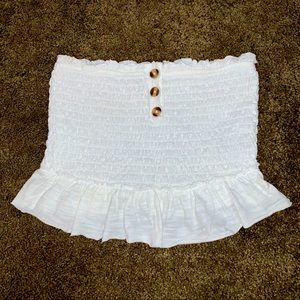 Free People Sleeveless Ruched Crop Top Buttons XS